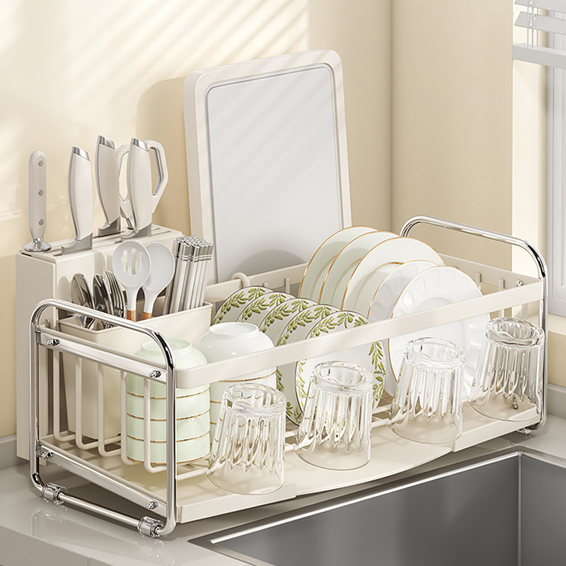 厨房碗碟收纳架家用多功能碗盘碗筷餐具收纳盒放碗架沥水篮置物架